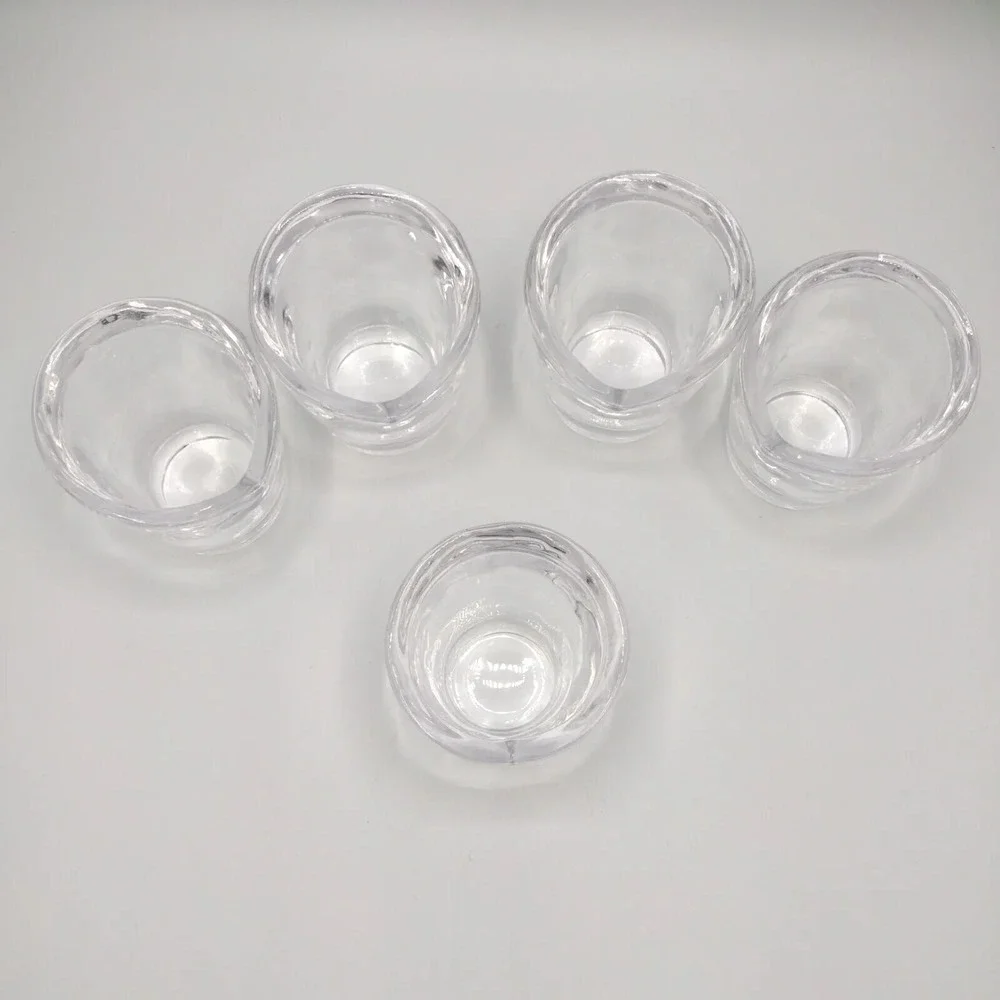 Vintage MCM Heavy Glass Votive Candle Holders Set Of 5